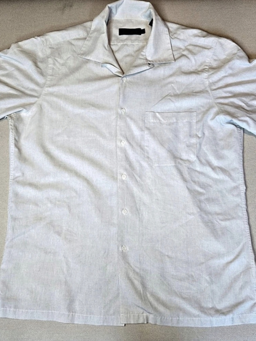 Bugatchi Uomo Men's Large Short Sleeve Button Down Shirt Off White Relaxed